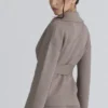 Fallon Taupe Wool Wrap Contour Jacket Fallon Taupe Wool Wrap Contour Jacket