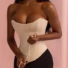Larra Vintage Ivory Strapless Lace Corset Top
