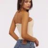 Larra Vintage Ivory Strapless Lace Corset Top