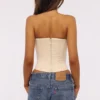 Larra Vintage Ivory Strapless Lace Corset Top