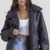 Madden Grey Vegan Shearling Aviator Jacket Madden Grey Vegan Shearling Aviator Jacket