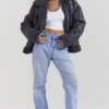 Madden Grey Vegan Shearling Aviator Jacket Madden Grey Vegan Shearling Aviator Jacket