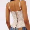 Rania Vintage Ivory Floral Lace Corset Top
