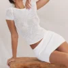 Mariella White Knit Mini Skirt